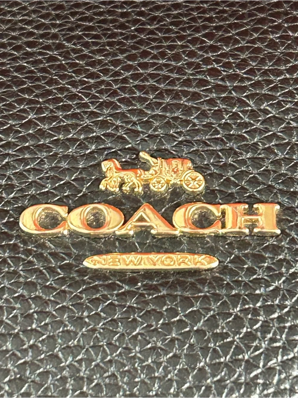 Coach Edie 57125 black pebble leather shoulder bag with gold hardware. Like new! - Picture 13 of 15